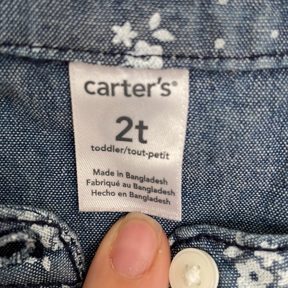 Carters Floral Jean Romper - Picture 3 of 4